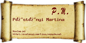 Pöstényi Martina névjegykártya